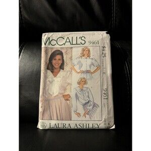 McCall's 9461 Laura Ashley Sewing Pattern Size 6 8 10 Misses Blouses Vintage